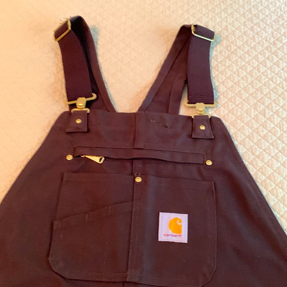 Carhartt Dark Brown Relaxed
Fit Heavy Duck Bib Overalls 38 x 36